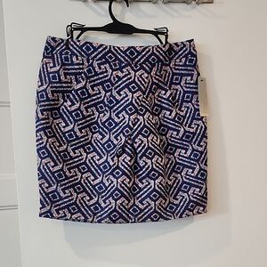 NWT Tristan Geometric Patterned Blue and Pink Skirt - Waist 16"